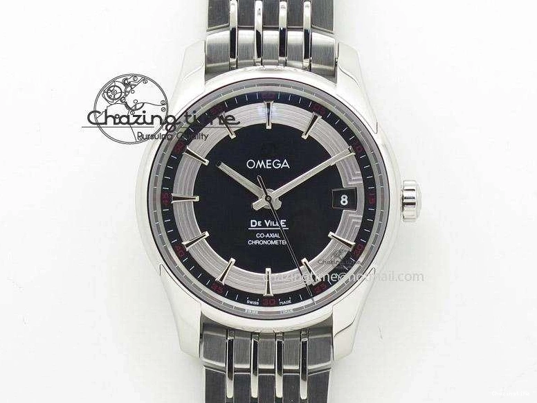 0805 De Ville Hour Vision Co-Axial 41mm SS V6F Best Edition Black Dial On SS Bracelet A BestValue 8277
